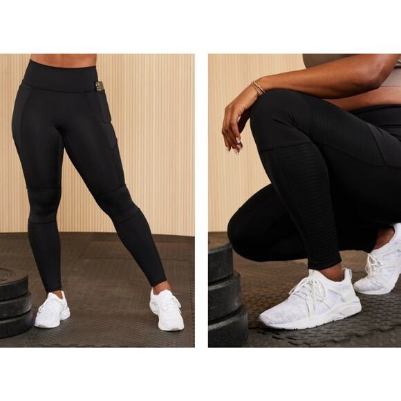 Fabletics Women's Anywhere High-Waisted Moto 7/8 Black Leggings Sz XXS NEW - Picture 9 of 10